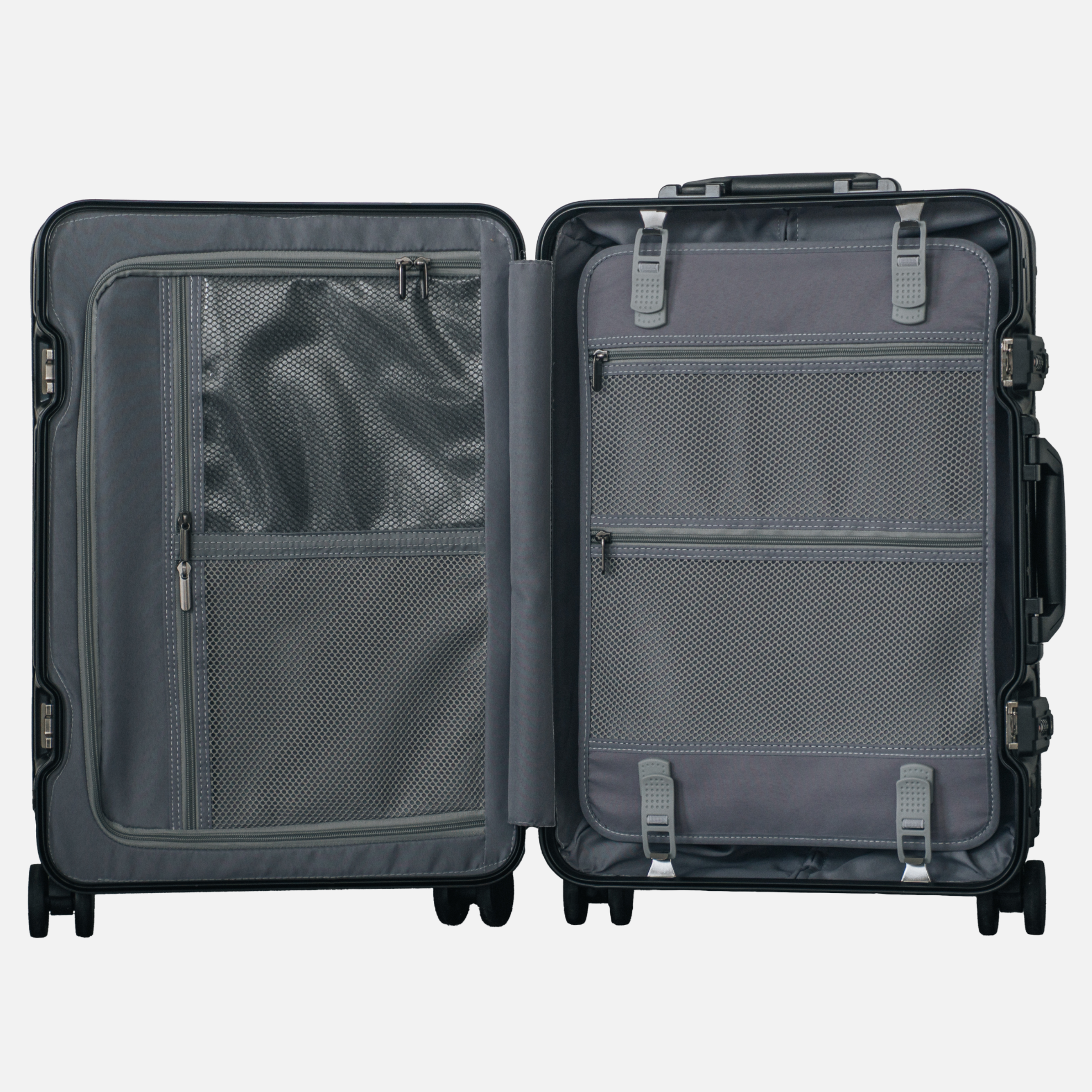 Trava sort kuffert indvendig organisering og rum - praktisk layout