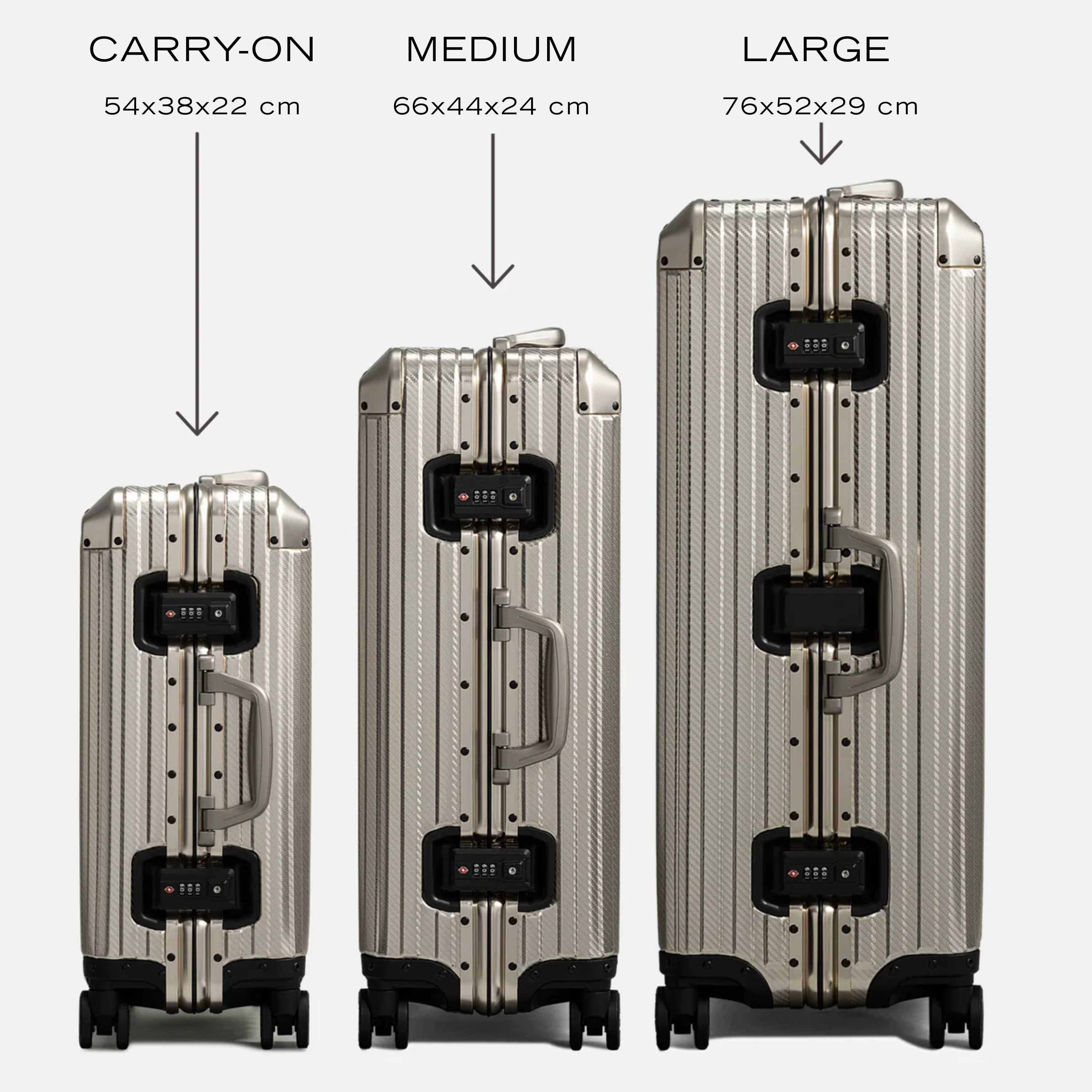 TRAVA ALUMINIUM KUFFERT CHAMPAGNE