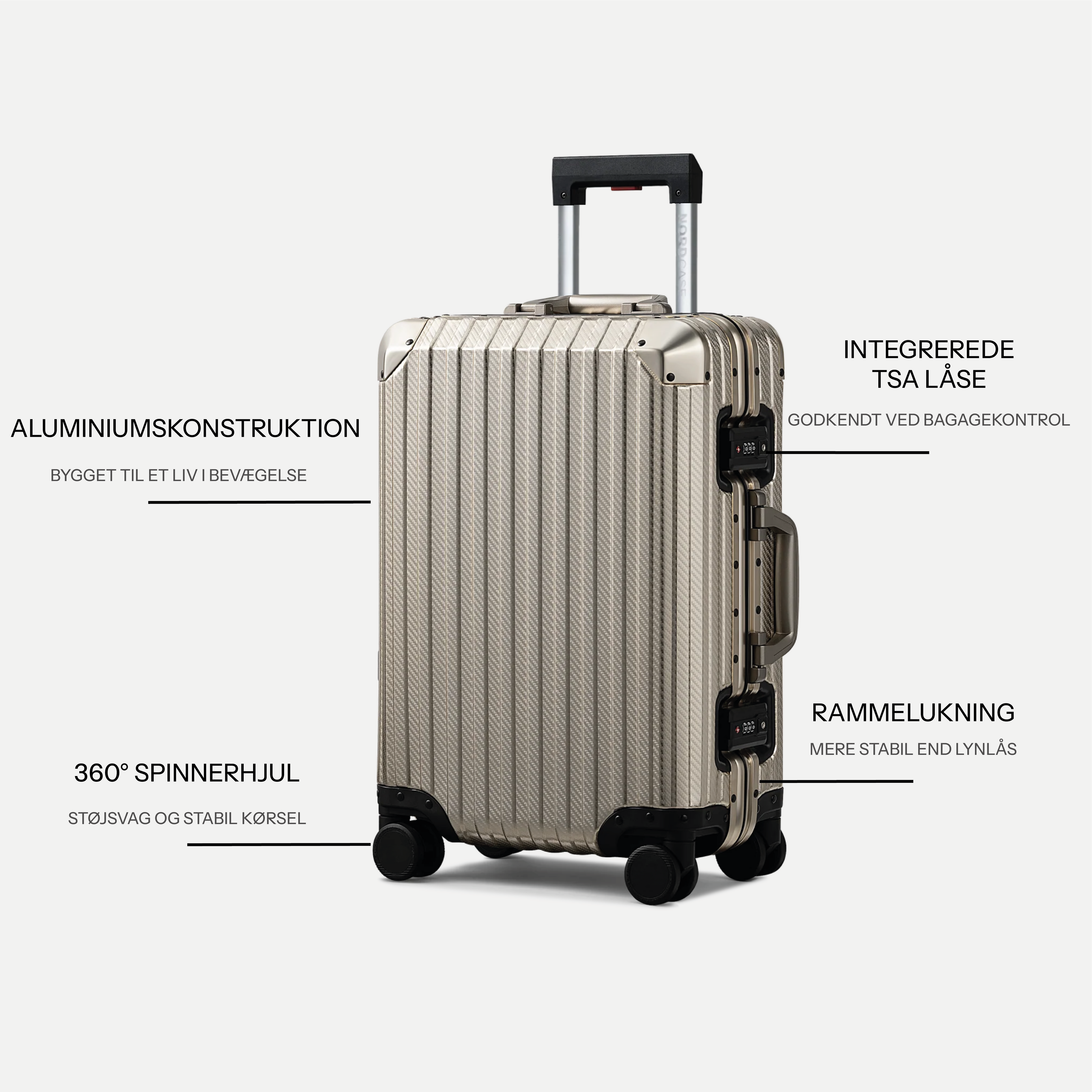 TRAVA ALUMINIUM KUFFERT CHAMPAGNE