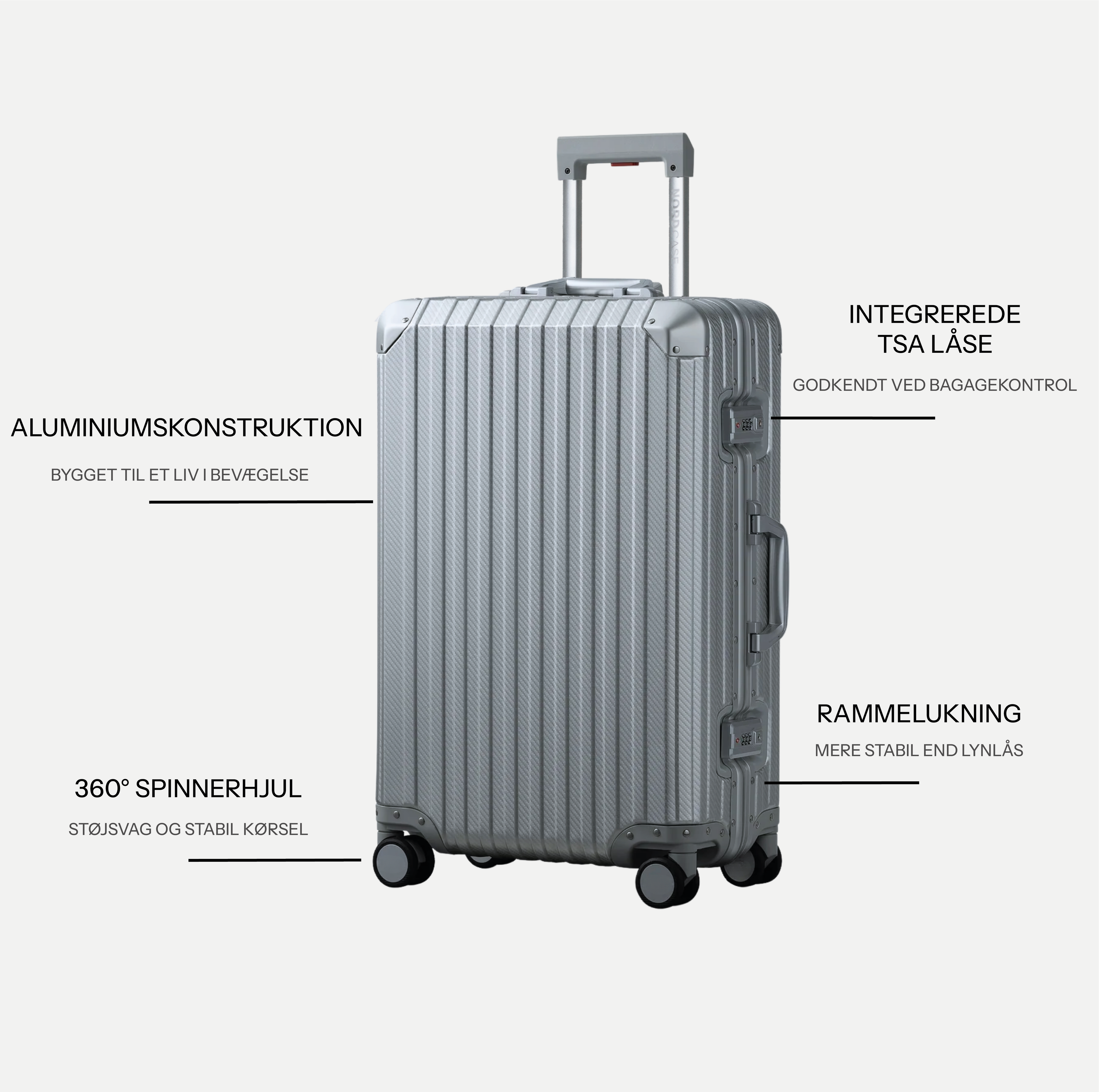 TRAVA ALUMINIUM KUFFERT SØLV