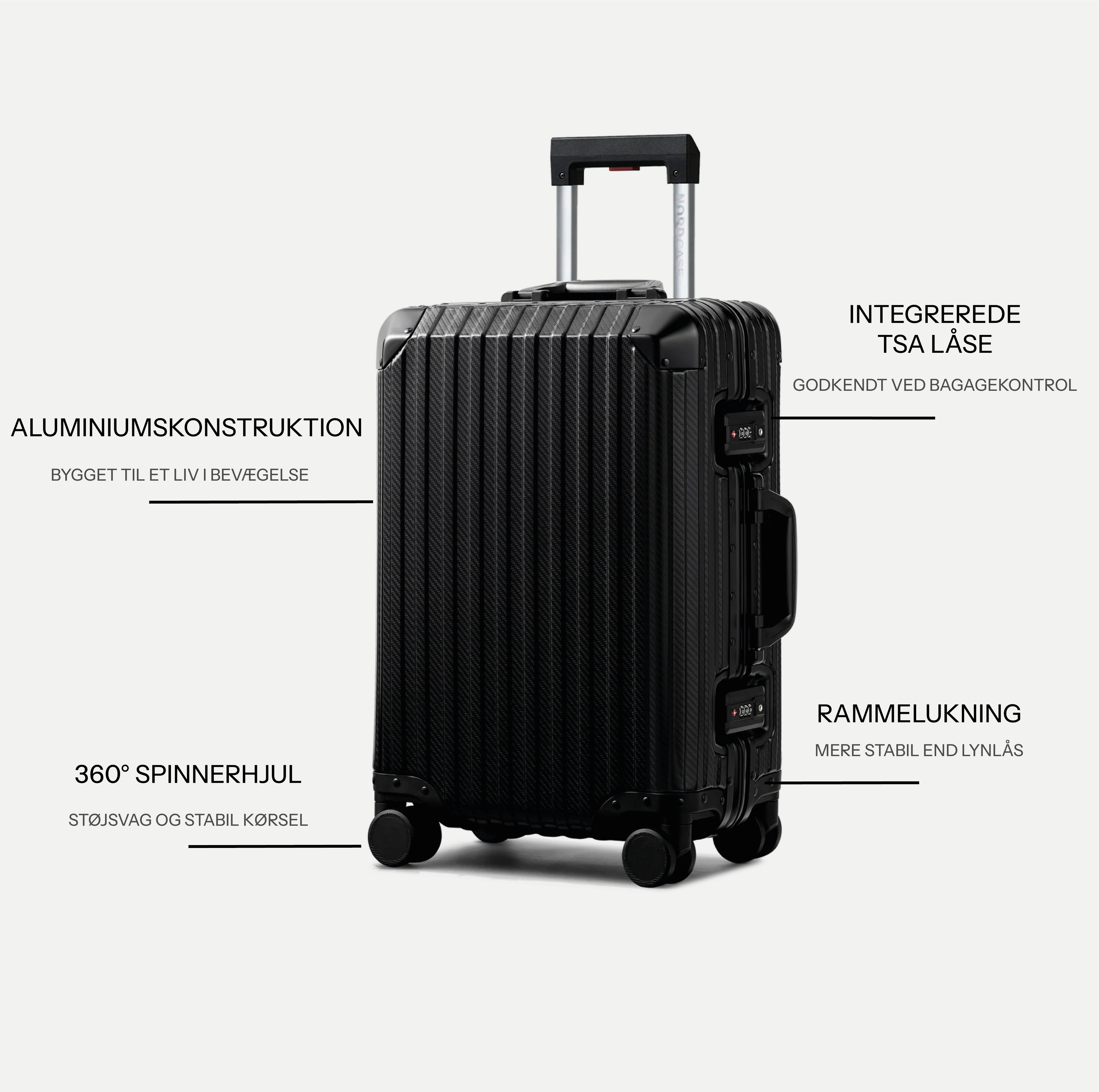 TRAVA ALUMINIUM KUFFERT SORT