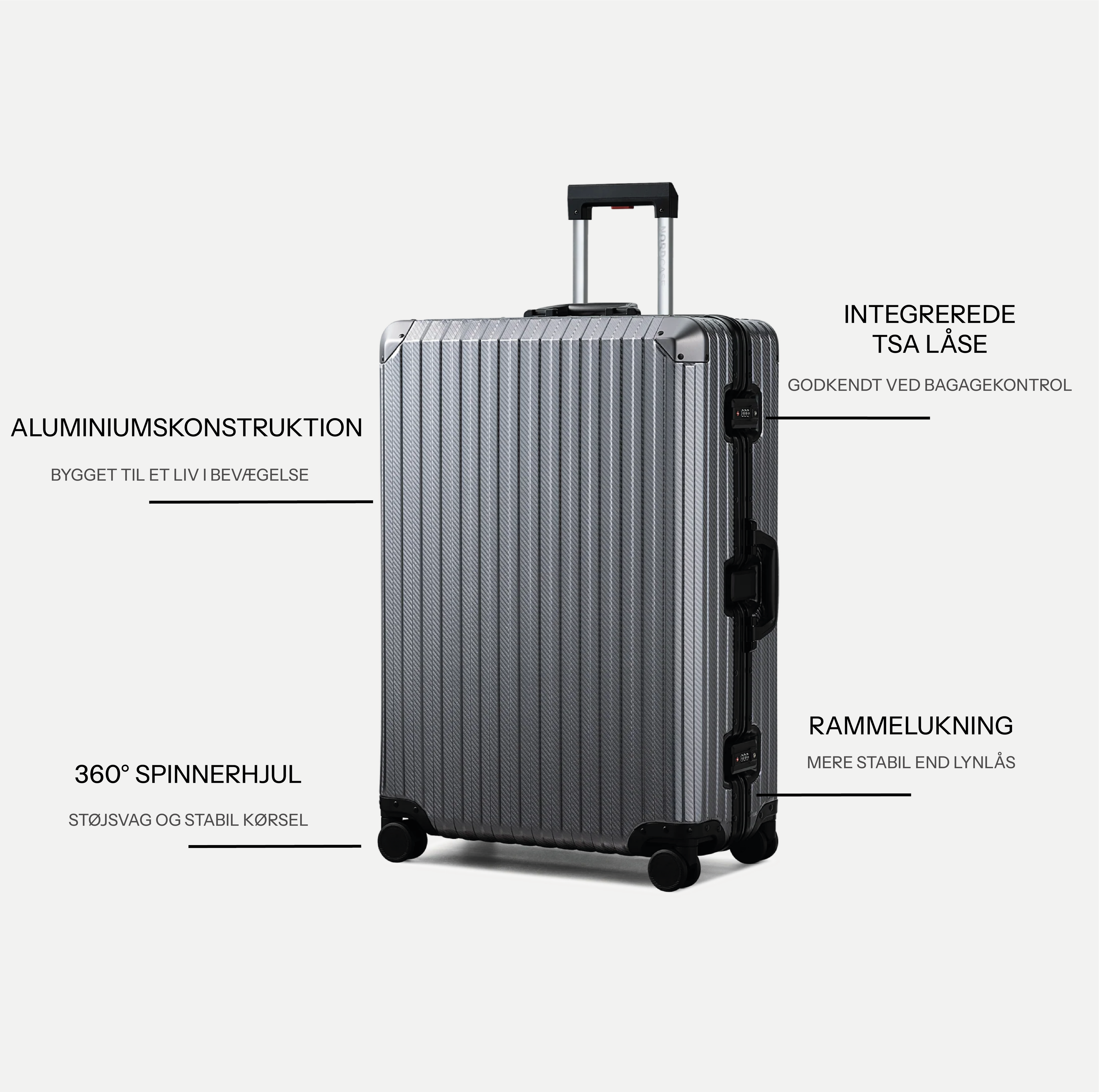 TRAVA ALUMINIUM KUFFERT ANTRACITGRÅ