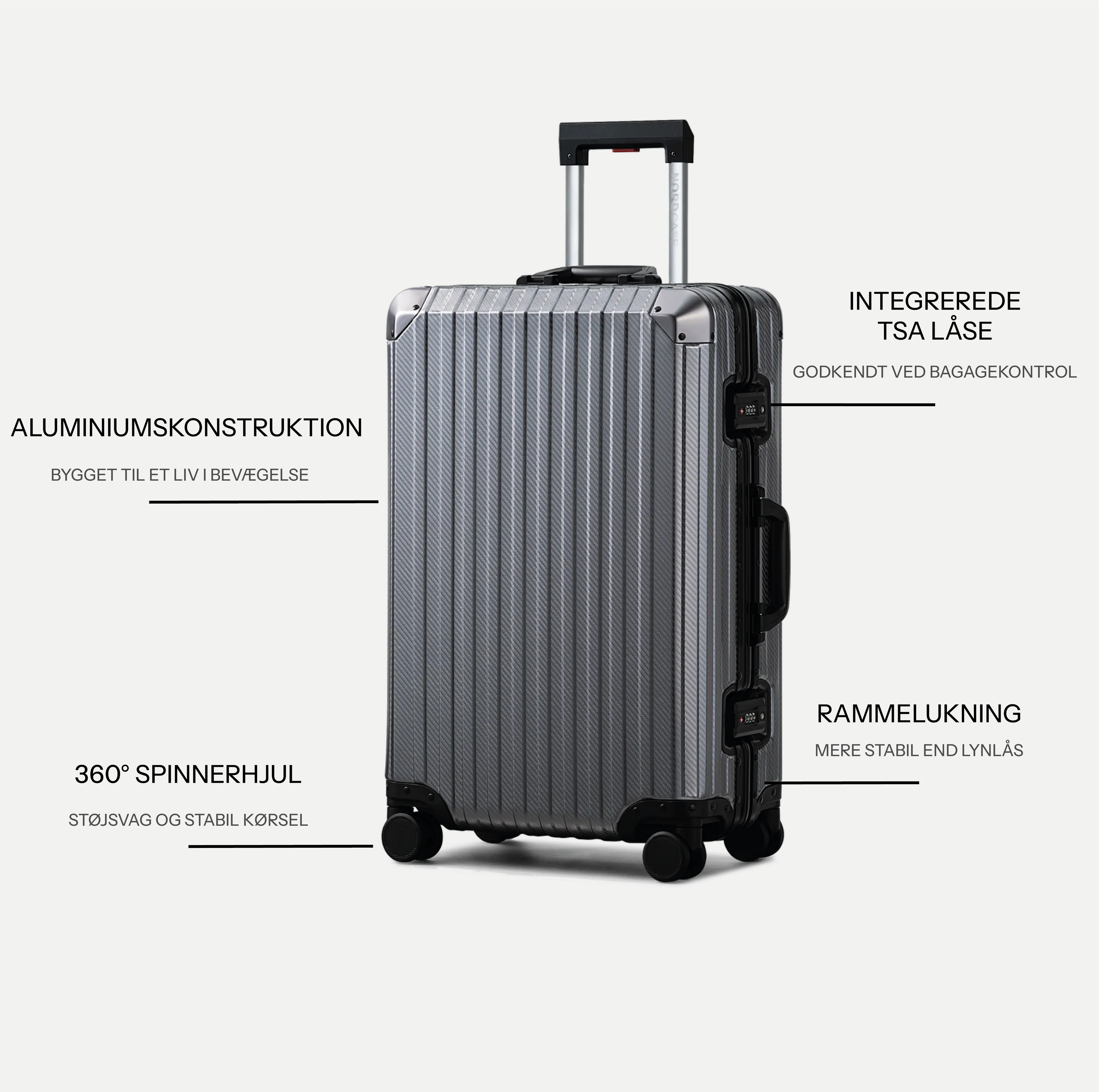 TRAVA ALUMINIUM KUFFERT ANTRACITGRÅ