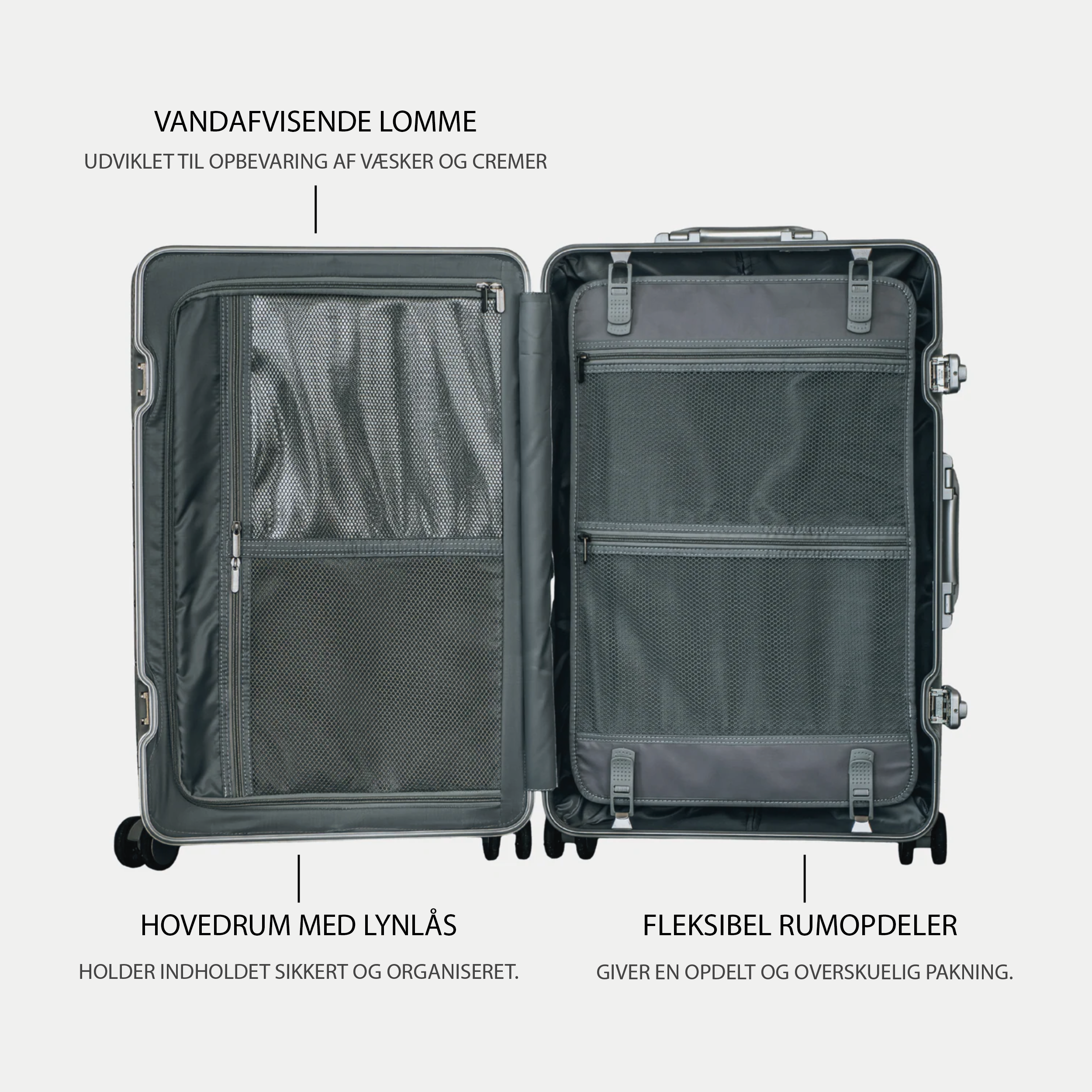 TRAVA ALUMINIUM KUFFERT SØLV